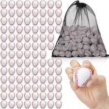 Wettarn 100 Pcs Mini Training Foam Baseballs Soft Baseballs with Storage Bag ...