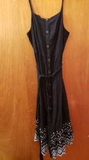 OLD NAVY Sundress DRESS Black Large BELTED L Women's Clothes clothing  EUC
