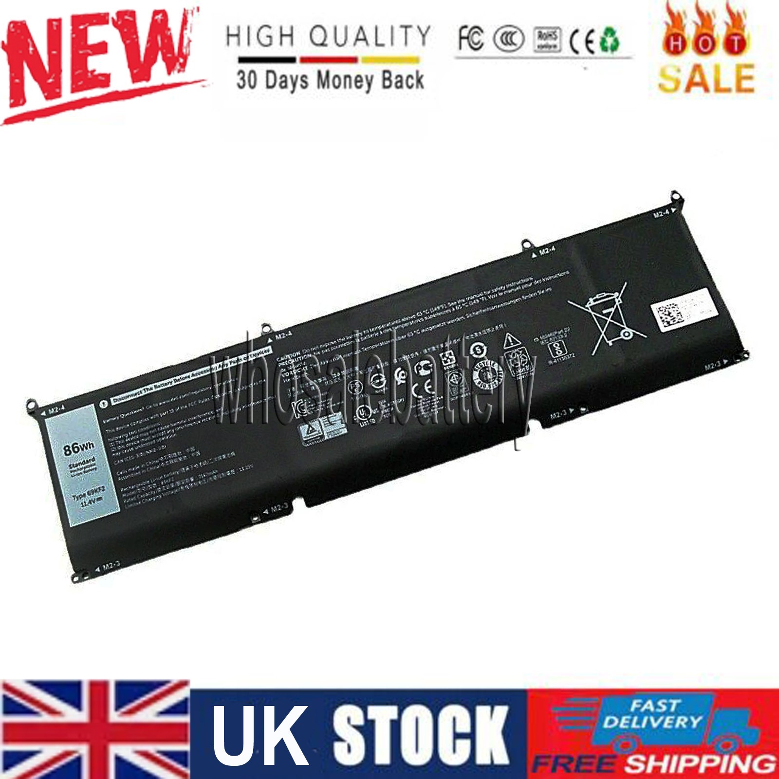 69KF2 Battery for XPS 15 9500 Precision 5550 Alienware M15 R3 R4 M17 R3 R4 Serie
