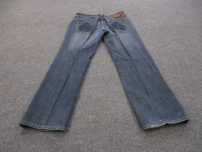 Ecko Unltd Jeans Men 36 Blue Denim Straight Casual Embroidered Y2K Skater Faded
