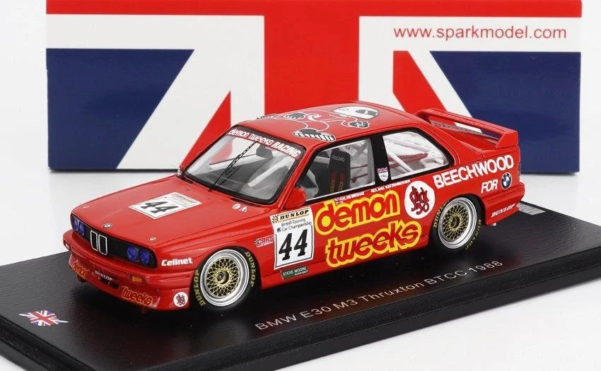1/43 SPARK BMW 3-SERIES M3 (E30) N 44 BTCC THRUXTON 1988 ROLAND RATZENBERGER RED - Immagine 2 di 2