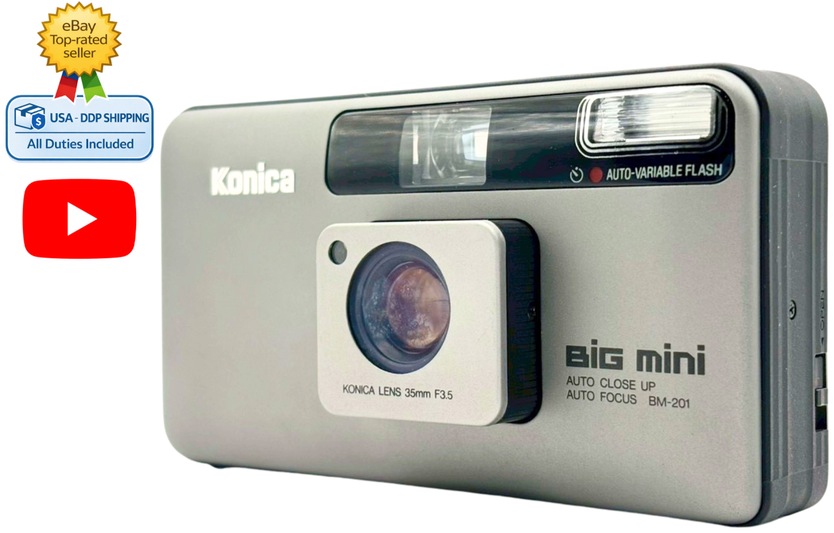READ!⏯️[NEAR MINT] Konica Big mini BM 201 silver Point & Shoot
