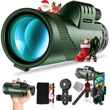 40X60 Monocular Telescope with Smartphone Holder Tripod, High Power Nitrogen...