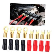 8PCS 4 Gauge Wire Connectors Fork  Round,Speaker Wire Connectors Strip Crimp