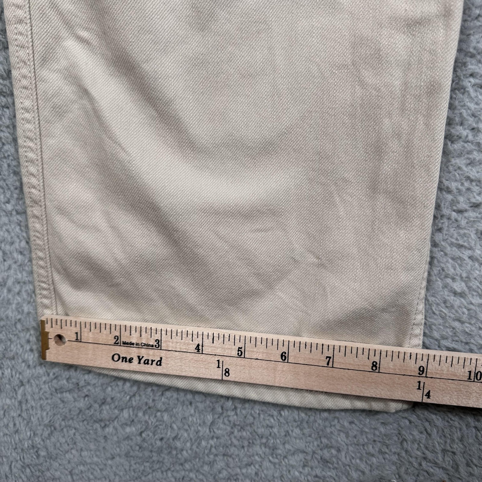 Uniqlo Jeans Womens 25x31 Beige Straight Leg 100% Cotton Casual Pants Zipper Fly thumbnail 7