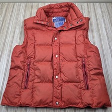 vtg JCPenney Ski Camping Men Puffer Vest YKK L Rust Down Feather 70s 80s