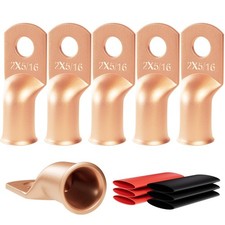 6pcs 2 Awg - 5/16 M8 Sanuke Wire Lugs Ring Terminal Connectors Ends Heavy Dut...