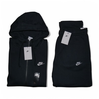 Nike Club Fleece Men's Sweatsuit XL Matching Black Hoodie Pants Tracksuit  NWT`