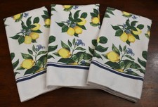 3 Kitchen Towels Lemons Yellow Green Microfiber Towels 2 15  X 24  