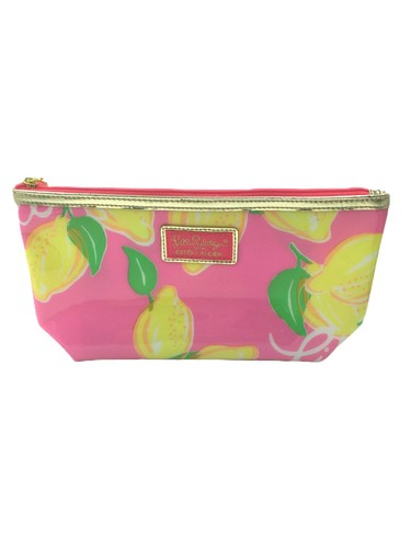 Lilly Pulitzer for Estee Lauder Pink Lemon Print Makeup Cosmetic Bag Pouch