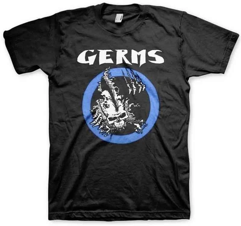 New Authentic The Germs GI Mohawk Skull Ripper Punk Black Flag Band T-Shirt