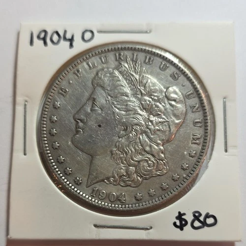 1904 Morgan Silver Dollar $1 90% Silver 0.9 Fineness US Coin