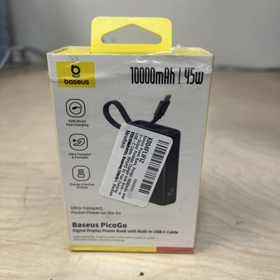 NEW Sealed Baseus Power Bank, Picogo 10000mAh 45W 3-Output Charger, Black