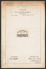 Photo:The Patapsco Guano Co. for Patapsco Phosphate brand F