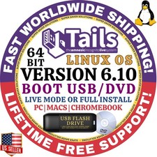 TAILS LATEST LINUX OS USB Flash Drive 64-Bit for Mac, PC FAST SHIPPING