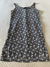 Vintage Gap Slip Dress Blue Grey Floral Size Large