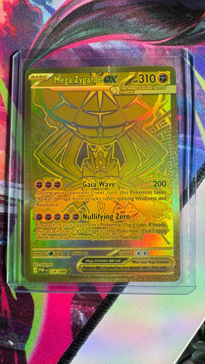 Mega Zygarde EX Gold Full Art Holo Pokémon TCG POR 124/088 Hyper