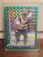 2025 Topps Chrome Football Green Geometric /99 Auto Shavon Revel Jr. Cowboys RC