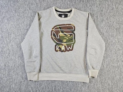 Sweat-shirt G-STAR RAW homme L gris camouflage logo col rond streetwear année... - Photo 1/4