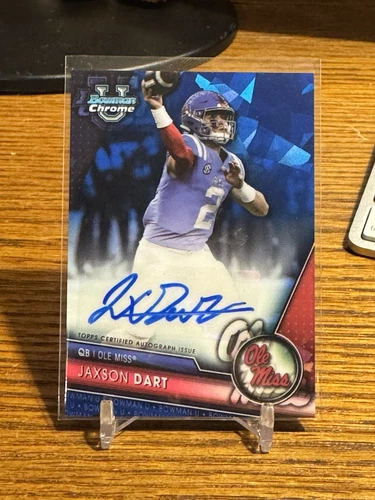 2023 Bowman University Chrome Sapphire #PA-JDA Jaxson Dart Auto VERY CLEAN!