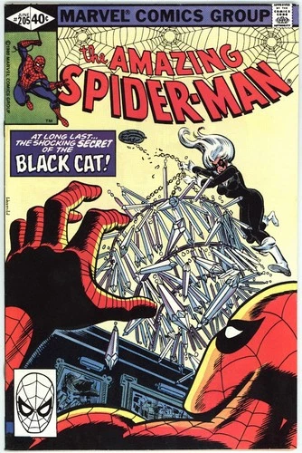 Amazing Spider-Man 205 VF/NM 9.0 High Grade Black Cat Pollard Marvel Bronze BIN