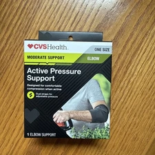 CVS Health Elbow- MODERATE Support - ONE SIZE - Active Pressure Support - 1 Ct.