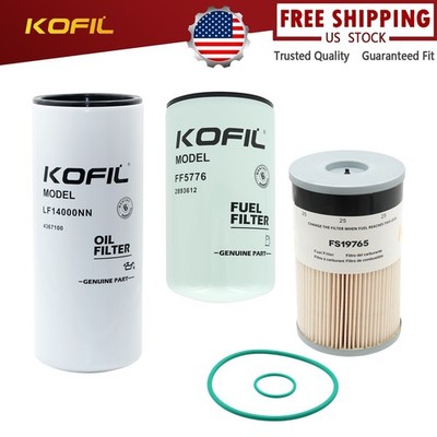 Oil Fliter Change Kit LF14000NN FF5776 FS19765 For Cummins ISX15