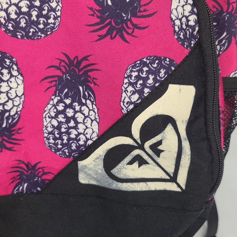 Mochila Roxy Rosa Piña Tropical Bolso para Libros 2 Bolsillos 18" Fruta Acolchada Correas Foto 2 de 4