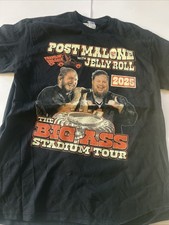 Post Malone Jelly Roll Ass Stadium Tour 2025 T Shirt Merch Dates Size M NEW