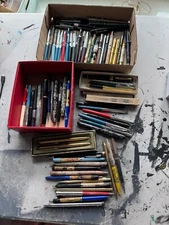 Vintage Mixed Pen & Pencil Lot Estate: scripto, naked lady, papermate UNTESTED