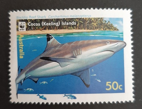 Cocos (Keeling) Islands: 2005 - Reef Sharks - 50c Blacktip Reef Shark - Used