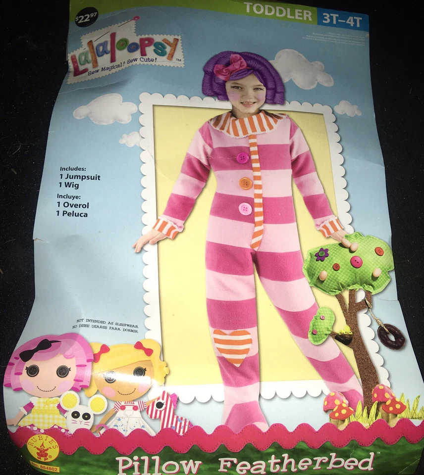 Lalaloopsy - Almohada Cama de Plumas - Niño Pequeño 3T - 4T Disfraz de Halloween NUEVO Foto 3 de 4