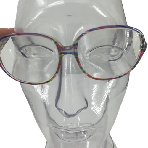 Vintage 80er Oversized Brille Brillengestell Regenbogen Abstrakt Pastell Rosa - Bild 10 von 10