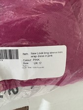 NWT! - New Look Long Sleeve Mini Wrap Dress in Pink Size US 8