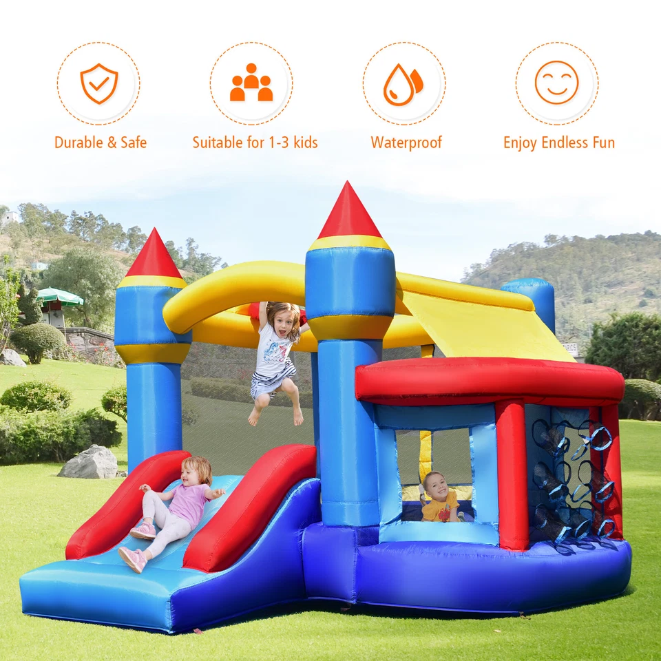Inflatable Kids Jumping Castle 5IN1 Bouncy Playhouse Trampoline w/ 450W Blower - image 3 of 4