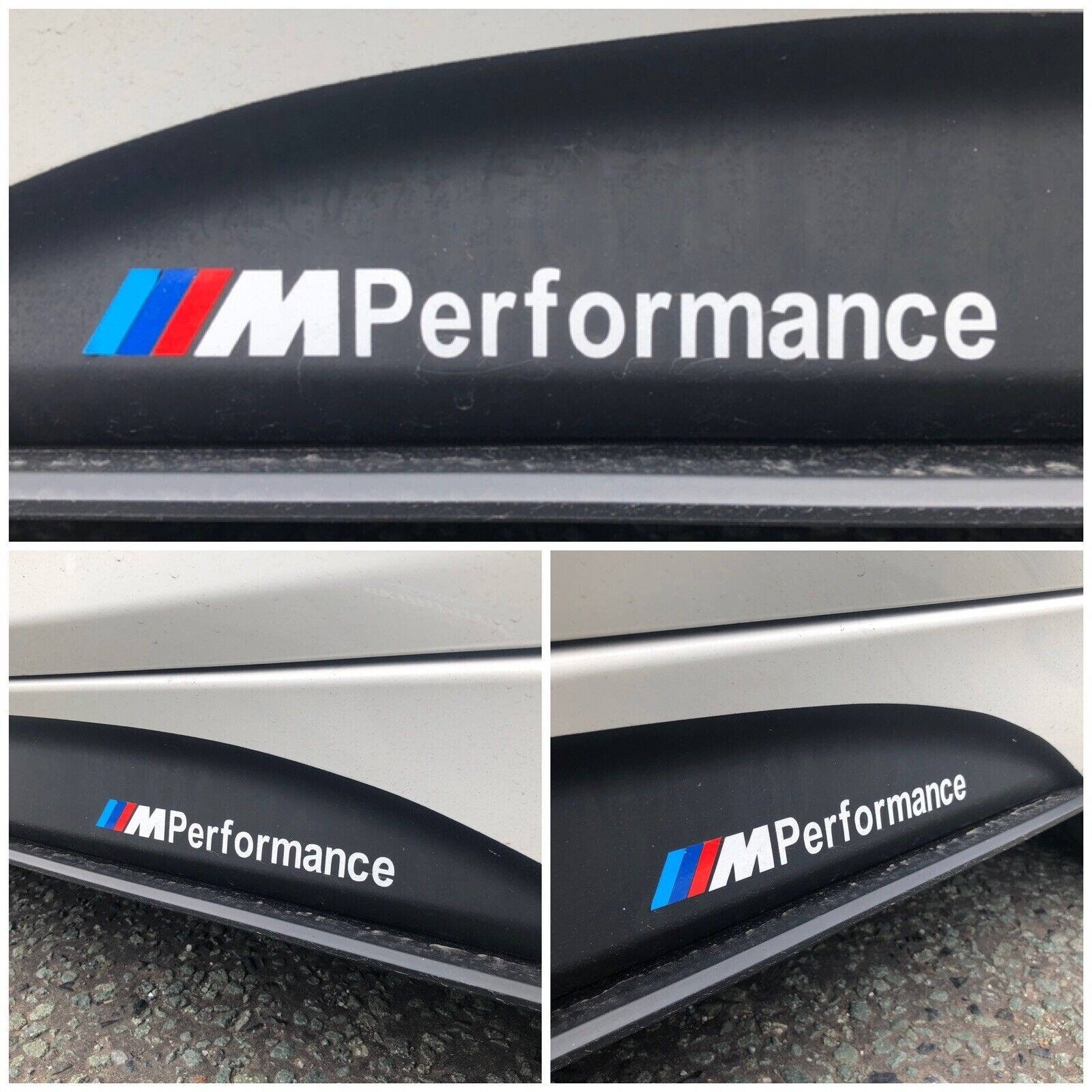 2 X 20cm M Performance vinyl decal sticker Side Skirt White For BMW1 3 5 series