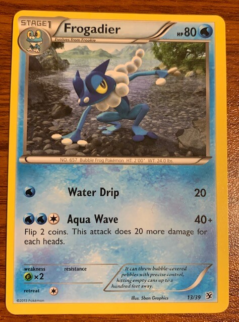 2013 Pokemon Kalos Starter Frogadier #13/39 Used Free Shipping