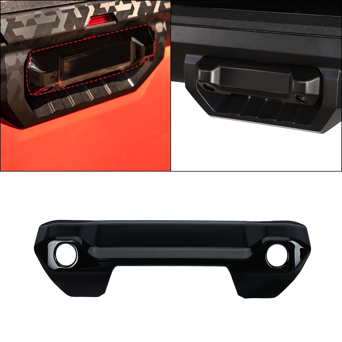 Gloss Black Tailgate Rear Trunk Door Handle Cover For Toyota for Tundra 2022-24