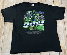 AMA Supercross Motorcross Championship Seattle Black T Shirt Size 2XL 2023