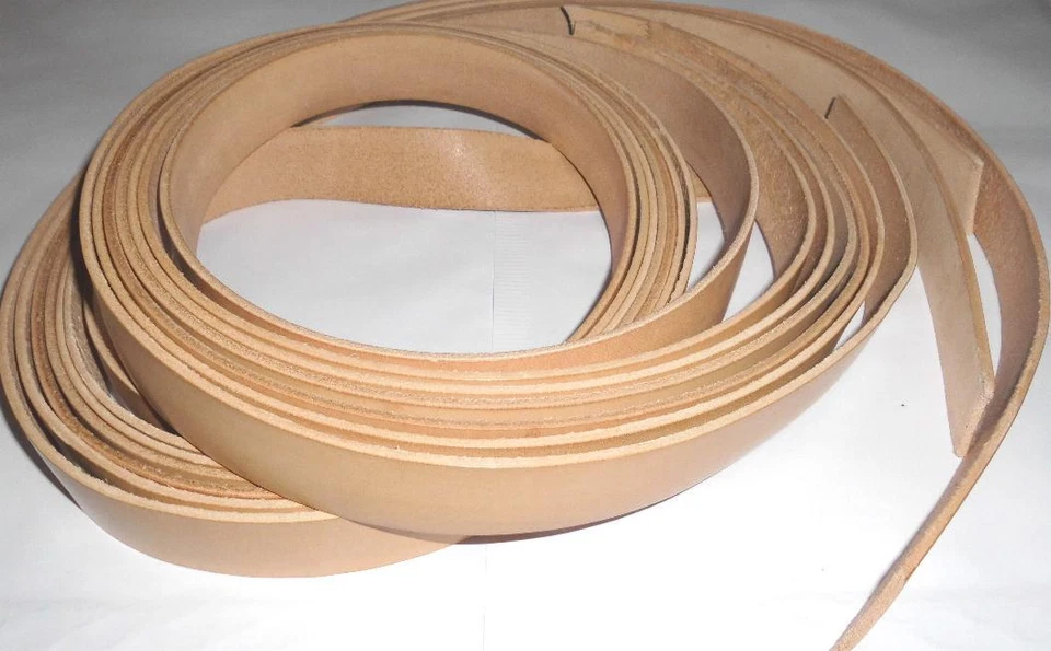 GS-LEATHER Lederriemen Flachriemen Natur 3cm Breit x ⌀3mm Gürtelriemen 100cm bis 160cm