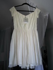 NEW ASOS Women's Ivory White Lace Off Shoulder Dress 6 Small S M