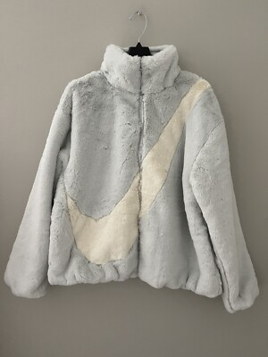 Nike Sportswear Plush Faux Fur Teddy Sherpa Jacket 'Photon' Sz S