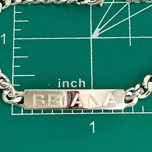 Vintage Name ID Bracelet BRIANA Silver Tone Rhodium Plated 7.5" Girls Teen 90's - Picture 12 of 12