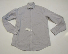 NWT Mens CALVIN KLEIN Gray Check Dress Shirt L 16-16.5 32/33