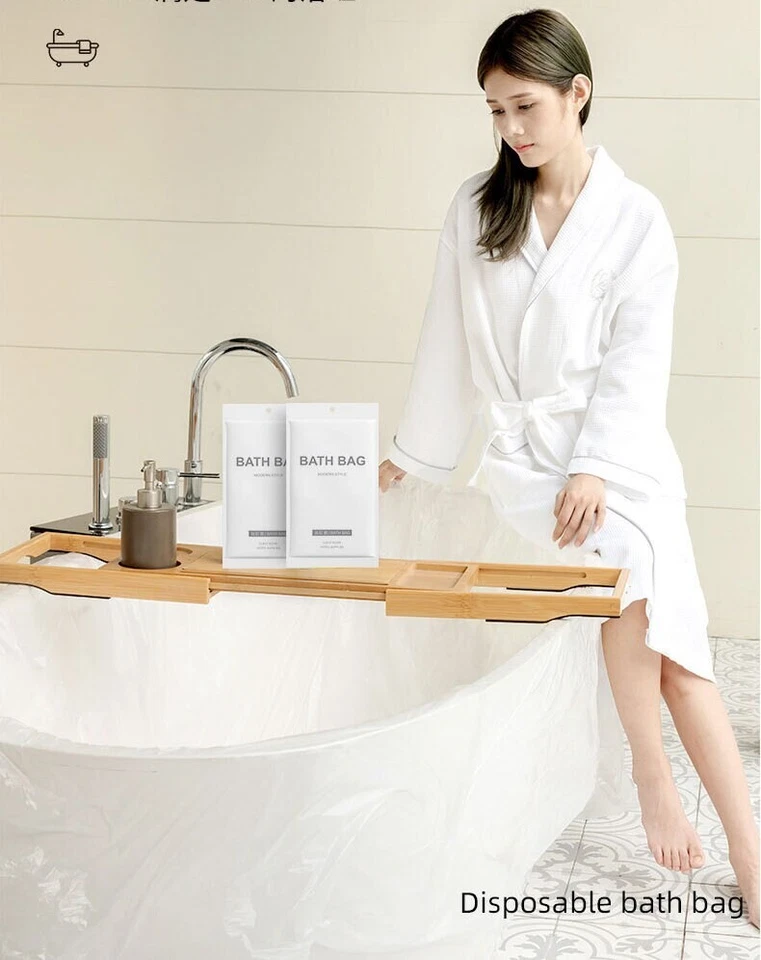 CUBIERTA DE BAÑERA DESECHABLE REVESTIMIENTO PARA VIAJES HOTELES HOGAR - 10 UNIDADES Foto 2 de 4