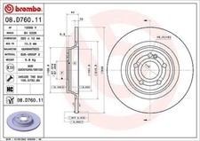 2x BREMBO Bremsscheibe Hinterachse für MERCEDES-BENZ