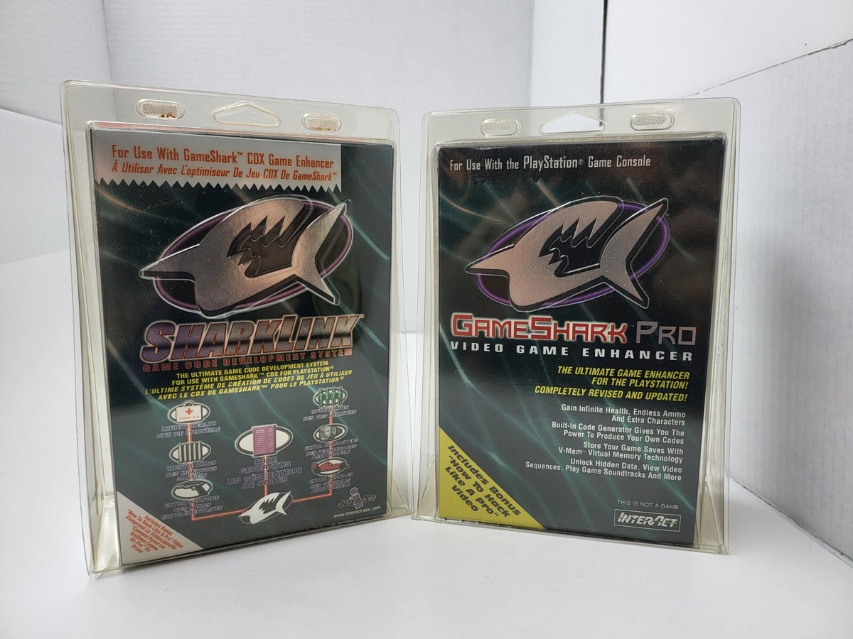 2 Lot NEW Game Shark Pro V 3.0 for PlayStation & 1 Sharklink Shark