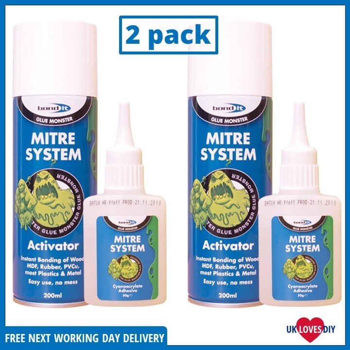 BOND IT Mitre Bonding System Kit ACTIVATOR 200ML & SUPERGLUE Rapid instant Joint - Image 15