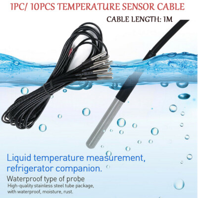 10 x Temperaturfühler Thermosensor Temperatur-sensor Wasserdicht Kabel DS18B20