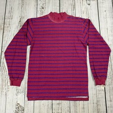 VTG NOS 80S 90S CONCEPT CLOTHING COMPANY STRIPED MOCK NECK DAD LONG SLEEVE SHIRT